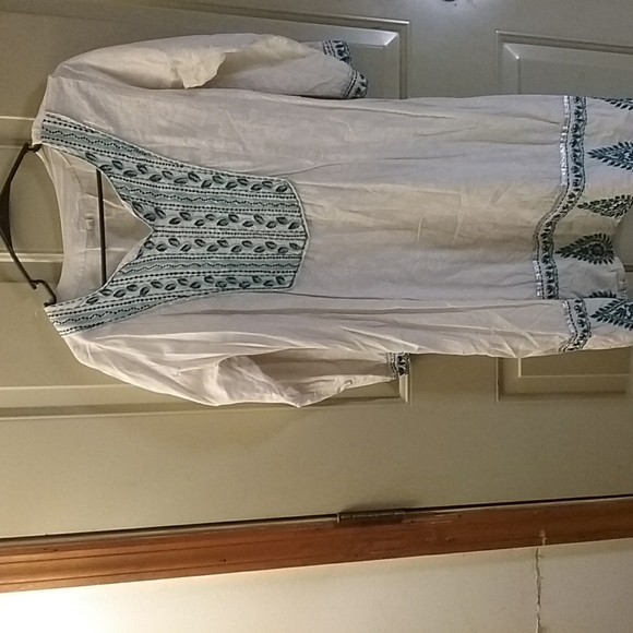 Dresses & Skirts - SOLD SWAP CITY-Tunic Cotton Embroidery Caftan Dress
